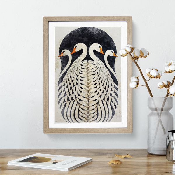 Rosdorf Park Art Deco Swan Picture Frame Graphic Art Wayfair.co.uk